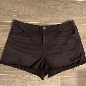 Like New Aerie Black Distressed Daydream Denim Shorts - Size XL